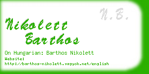 nikolett barthos business card